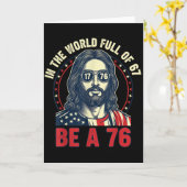 67の世界にいるイエス 76 イエス 6 7 ミーム カード (黄色い花)