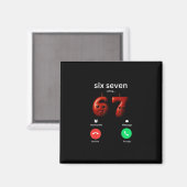 67の呼び声が面白いミーム 67の馬鹿げたAIアップルの脳腐り マグネット (正面/裏面)