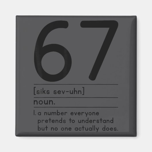 67の定義 意味 67 ミーム 面白い6セブン マグネット (正面)