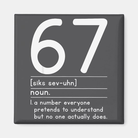 67の定義 67という数字の意味が面白い ミーム 6 7 マグネット (正面)