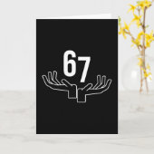 67の手のジェスチャーミーム カード (黄色い花)