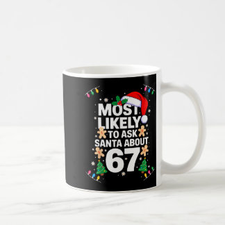 67の楽しいクリスマスのサンタさんへの質問王 コーヒーマグカップ