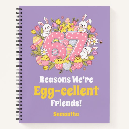 67の理由でわかる、卵のようにぴったりな友達!イースター ノートブック (正面)
