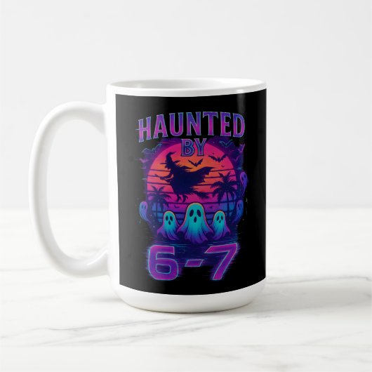 67の面白いハロウィンメメに取り憑かれた コーヒーマグカップ (左)