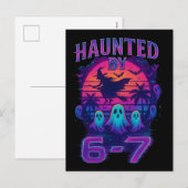 67の面白いハロウィンメメに取り憑かれた シーズンポストカード (正面/裏面)