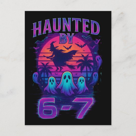 67の面白いハロウィンメメに取り憑かれた シーズンポストカード (正面)