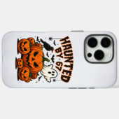 67の面白い幽霊とカボチャのハロウィンに悩まされて Case-Mate iPhoneケース (裏面 (横))