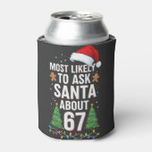 67をサンタに聞く可能性大 サンタクロース クリスマス 缶クーラー (缶正面)