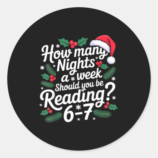 67を読むおかしな英語教師クリスマス  ラウンドシール (正面)