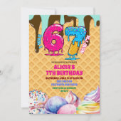 67アイスクリームお誕生日会招待状 招待状 (正面)
