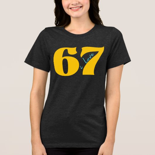 67クラシックミーム – 私は愛67セブン トライブレンドＴシャツ (正面)