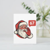 67クリスマスサンタクロースおかしい六七ブレインロット インビテーションポストカード (スタンド正面)