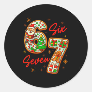67クリスマスミームフレーズ 6 7 ミーム コスチューム クリスマス ラウンドシール