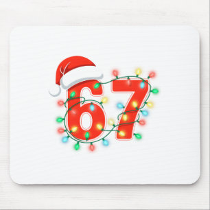 67クリスマスライトのミームフレーズ 6 7 コスチューム クリスマスL マウスパッド