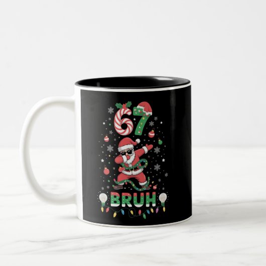 67クリスマスBruh67面白いミームサンタダビング ツートーンマグカップ (左)
