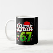 67クリスマスBruh 6 7 ジョーク 冗談 六七世代 アルファ世代 コーヒーマグカップ (左)