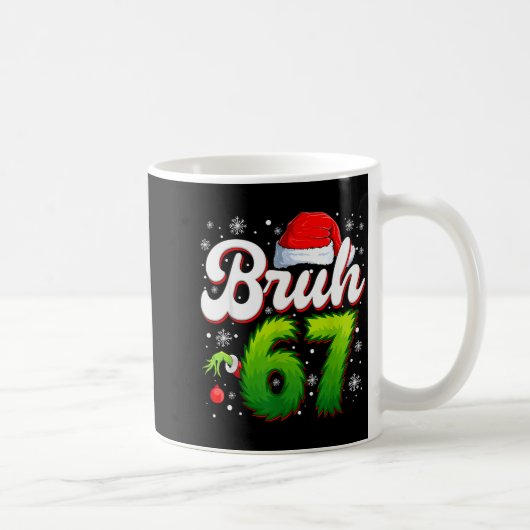 67クリスマスBruh 6 7 ジョーク 冗談 六七世代 アルファ世代 コーヒーマグカップ (右)