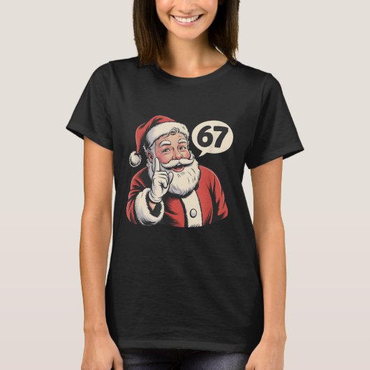 67サンタクリスマスシックスセブンメメ Tシャツ (正面)