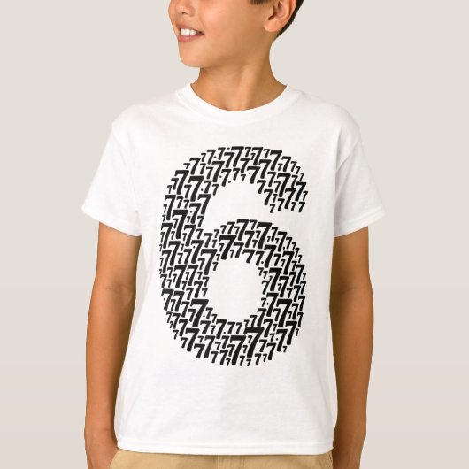 67シックスセブン クールな6と7のデザイン 面白い6- Tシャツ (正面)