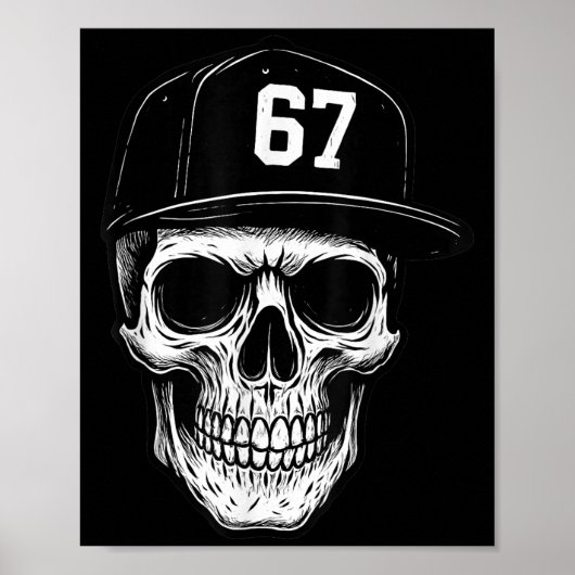 67スカルハロウィーンブレインロットミーム6セブンキッズSk ポスター (正面)