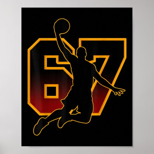 67スケル Meme Slam Dunk ポジションシックスセブンゲームT ポスター (正面)