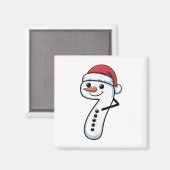 67スノーマンカップルクリスマスMemeペア - ナンバー マグネット (正面/裏面)