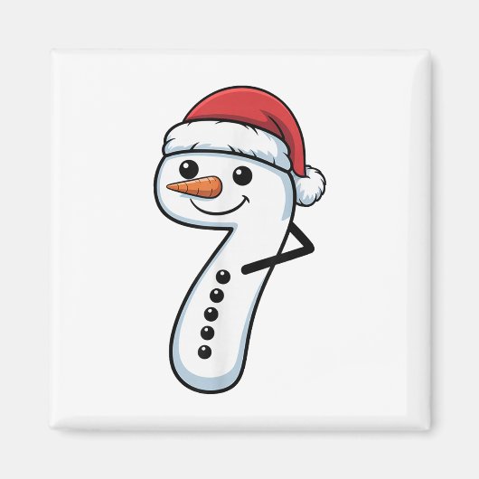 67スノーマンカップルクリスマスMemeペア - ナンバー マグネット (正面)