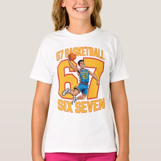 67バスケットボールシックスセブン Tシャツ (正面)