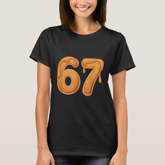 67パンケーキの面白いミーム Six Seven スラング Tシャツ (正面)
