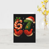 67ホッケーの手 楽しいクリスマスのミーム サンタ カード (黄色い花)