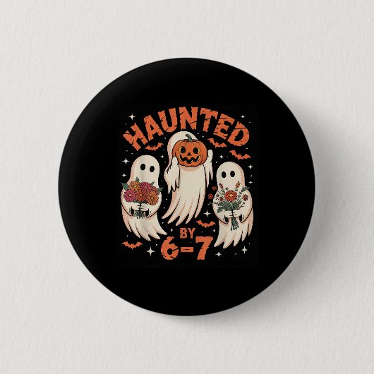67ミームハロウィンおばけ 缶バッジ (正面)