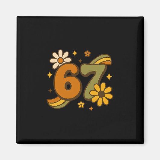 67ミーム秋自動Groovyレトロ70s 6セブンボホ マグネット (正面)