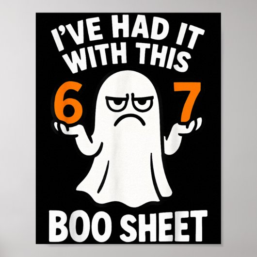 67ミーム ハロウィンコスチューム 6 7 笑える Boo Sheet 六 ポスター (正面)