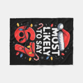 67ミーム 楽しいクリスマス ミーム デザイン 最も可能性が高い フリースブランケット (正面(横))