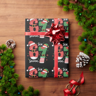 67ミーム 6 7 妖精 クリスマス サンタ帽子 ラッピングペーパー