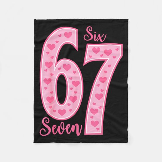67ミーム Six Seven バレンタインデー フリースブランケット (正面)