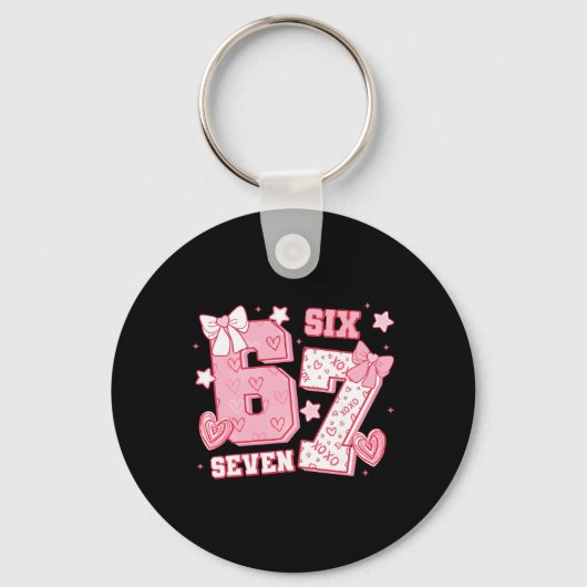 67ミーム Six Seven 6 7 バレンタインデー キーホルダー (正面)