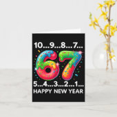 67個のキャンディーカウントダウンおもしろ新年2 カード (黄色い花)