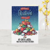 67個の面白いクリスマスギフト カード (黄色い花)