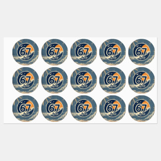 67兄弟サーフステッカー ラベル