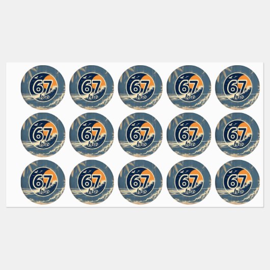 67兄弟サーフステッカー ラベル (シート)
