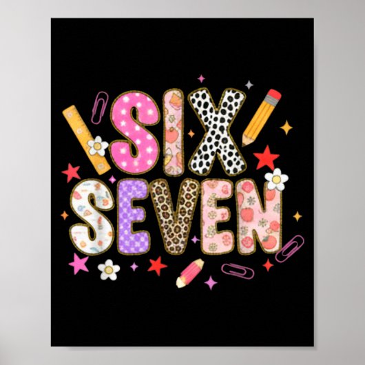 67先生のためのTシャツ 67のミーム 女性教師 Six Se ポスター (正面)