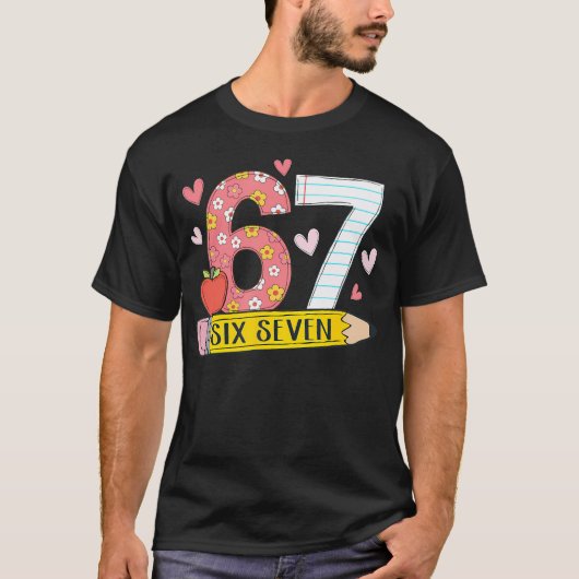 67先生のためのTシャツ 67のミーム 女性教師 Tシャツ (正面)