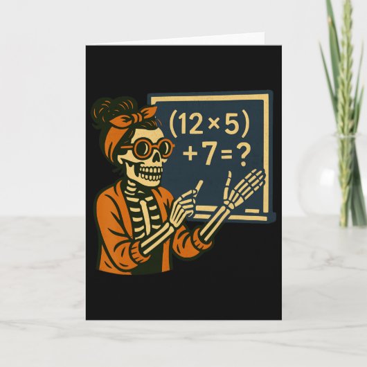 67先生のハロウィン骸骨シックスセブンおもしろミーム脳 カード (正面)