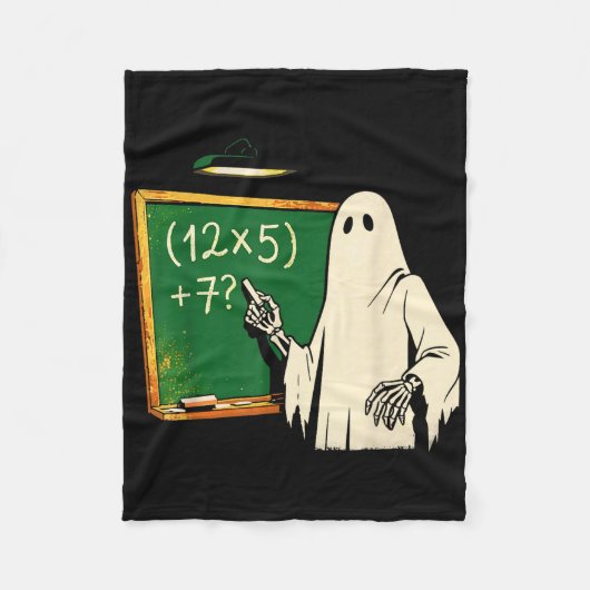 67先生のハロウィーンゴーストシックスセブンメームブレインロット フリースブランケット (正面)