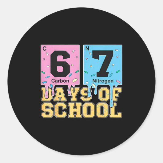 67回目の登校日 化学元素 先生 少年 ギ ラウンドシール (正面)