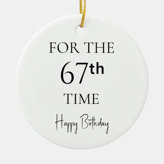 67回目の誕生日おめでとう セラミックオーナメント (正面)