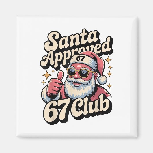 67年の面白いクリスマス - レトロサンタが承認した67 マグネット (正面)