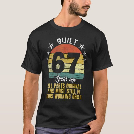 67年前に建てられた全パーツオリジナル67th Birthda Tシャツ (正面)