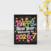 67年大晦日 - 2026年7日に乾杯！おかしい67 カード (黄色い花)